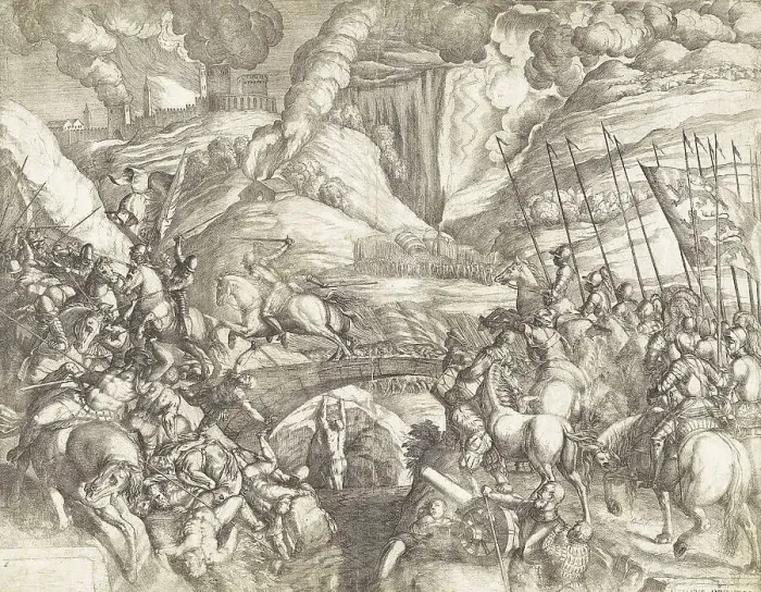 Framed Print : The Battle of Cadore, also known as the Battle of Rio Secco or Rusecco