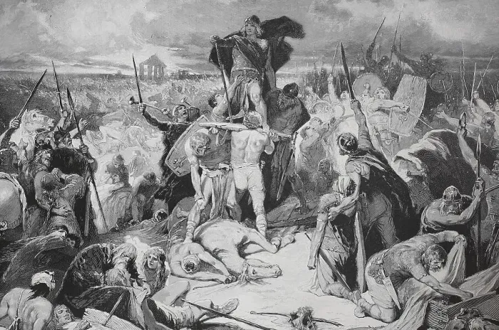 Framed Print : Battle of the Catalaunian Plain in 451
