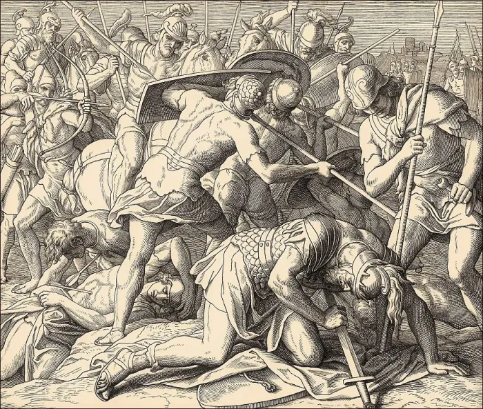 Framed Print : Battle of Gilboa, death of Saul Framed Print : Battle of Gilboa, death of Saul