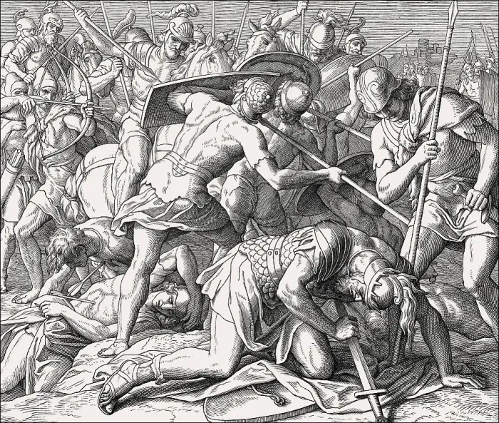 Framed Print : Battle of Gilboa, death of Saul Framed Print : Battle of Gilboa, death of Saul