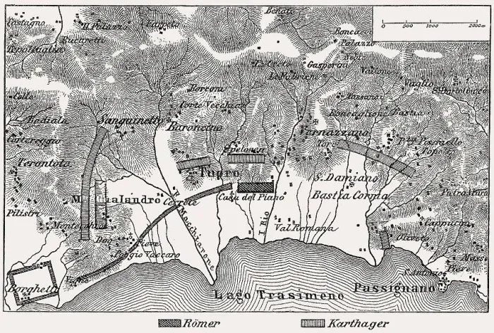 Framed Print : Battle of Lake Trasimene plan, Second Punic War Framed Print : Battle of Lake Trasimene plan, Second Punic War