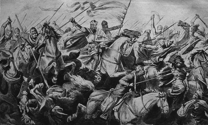 Framed Print : Battle of Lechfeld, 955 AD, historical illustration