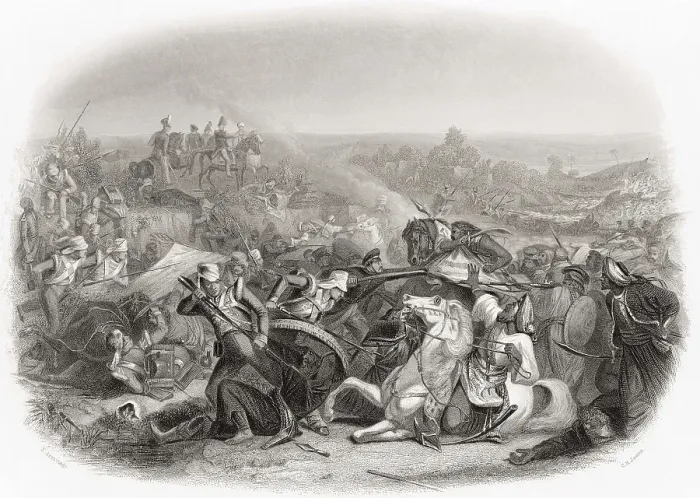 Framed Print : Battle of Meeanee Miani in 1843 Framed Print : Battle of Meeanee Miani in 1843