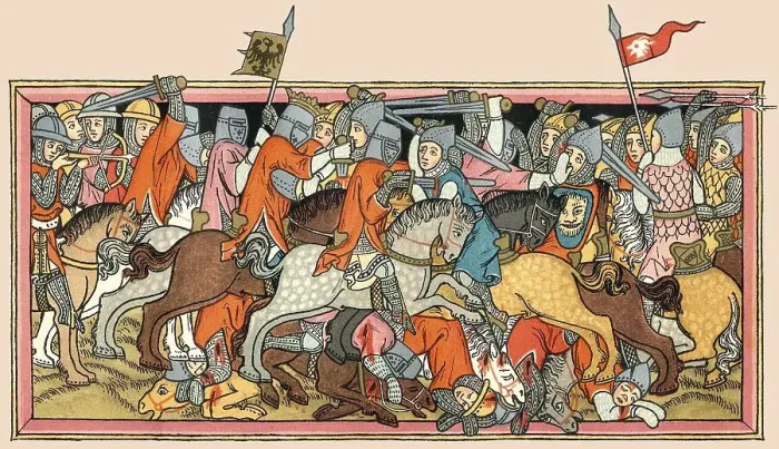 Framed Print : The Battle of Muehldorf or Battle of Ampfing