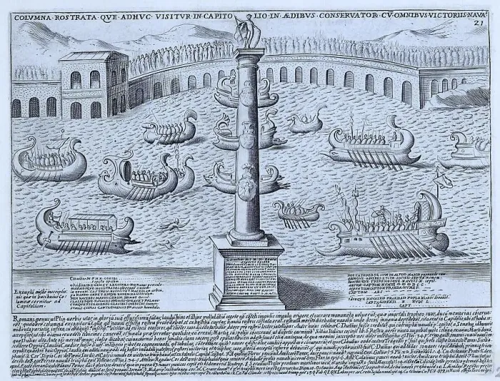Framed Print : After the Battle of Mylae in 260 BC during the First Punic War