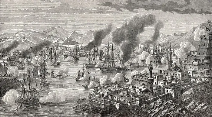 Framed Print : The Battle of Navarino on 20 October 1827