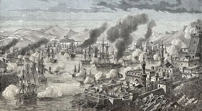 Framed Print : The Battle of Navarino on 20 October 1827 Framed Print : The Battle of Navarino on 20 October 1827