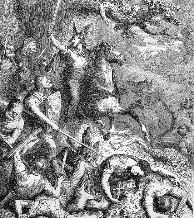 Framed Print : Battle between Romans and Germanic tribes