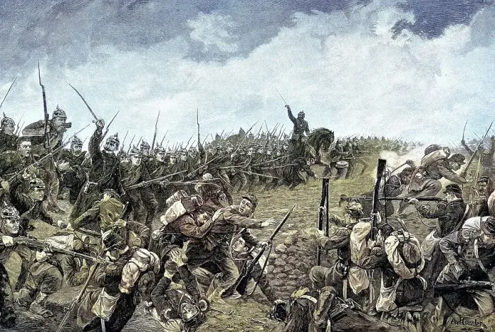 Framed Print : The Battle of Saint-Quentin on 19 January 1871 between the French Army