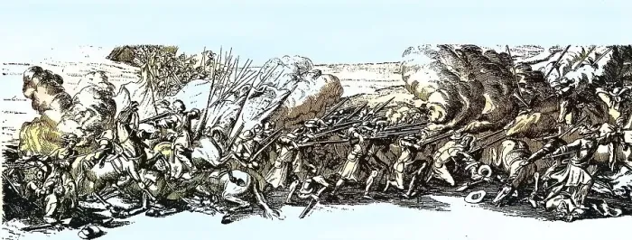Framed Print : Battle Scene, Late 17th century