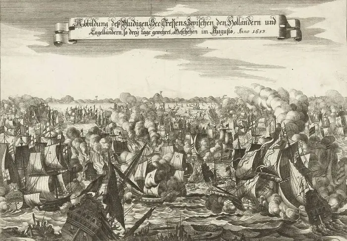 Framed Print : The Battle of Scheveningen, Battle of Ter Heijde