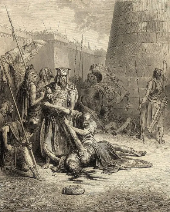 Framed Print : Battle of Thebaz, Death of Abimelech