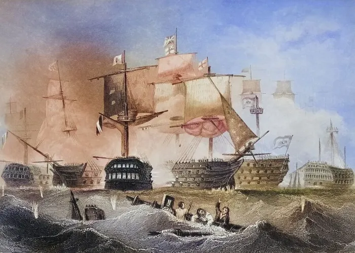 Framed Print : Battle of Trafalgar on 21 October 1805 was a naval battle between British