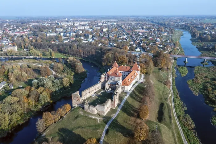 Framed Print : Bauska Medieval Castle complex from above Framed Print : Bauska Medieval Castle complex from above