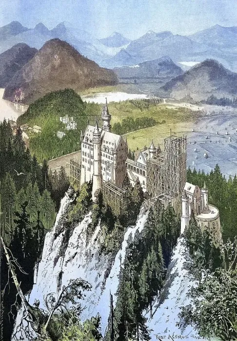 Framed Print : Baustelle von Schloss Neuschwanstein Framed Print : Baustelle von Schloss Neuschwanstein