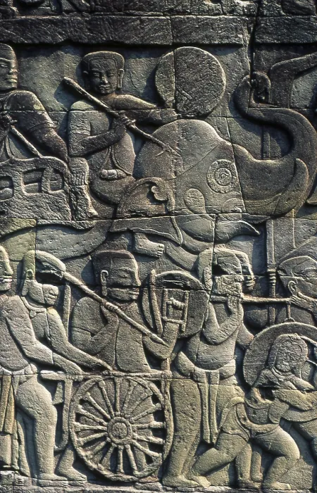 Framed Print : The Bayon was originally the official state temple of the Mahayana Buddhist King Jayavarman VII