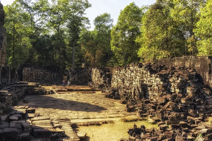 Framed Print : Bayon temple and ruins in Siem Reap