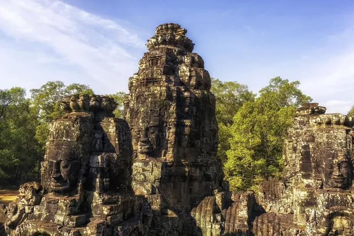 Framed Print : Bayon temple and ruins in Siem Reap Framed Print : Bayon temple and ruins in Siem Reap