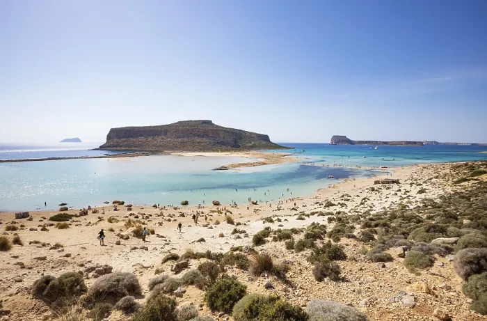Framed Print : Beach and bay of Balos, Gramvousa peninsula