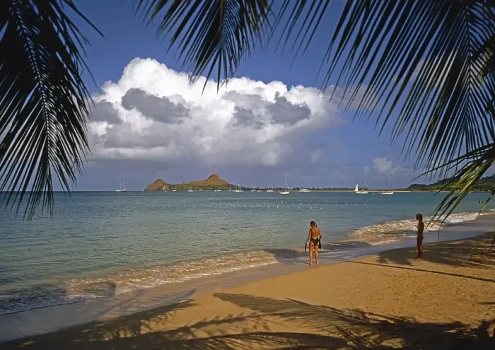 Framed Print : Beach at the Hotel St. Lucian, St. Lucia, Caribbean Framed Print : Beach at the Hotel St. Lucian, St. Lucia, Caribbean