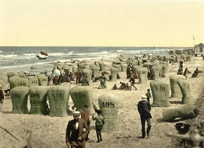Framed Print : The beach for men at the North Sea on Norderney Framed Print : The beach for men at the North Sea on Norderney