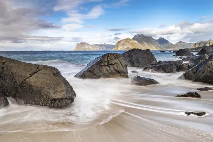 Framed Print : Beach near Myrland, Lofoten, Nordland