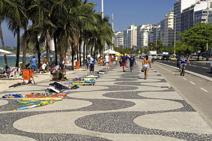 Framed Print : Beach Promenade, Copacabana, Rio de Janeiro Framed Print : Beach Promenade, Copacabana, Rio de Janeiro