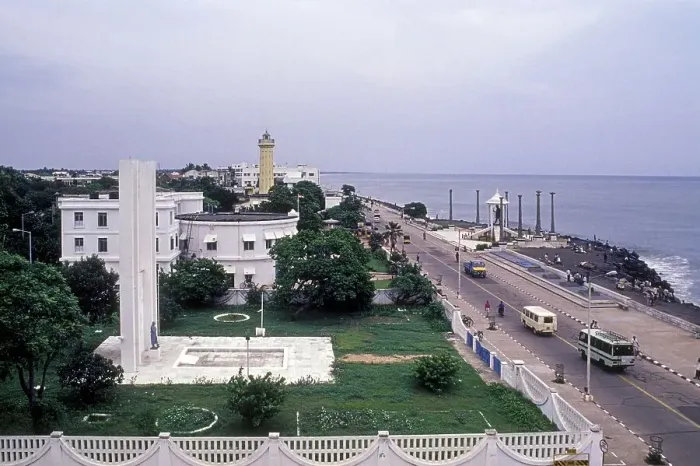 Framed Print : Beach Road at Puducherry Pondicherry
