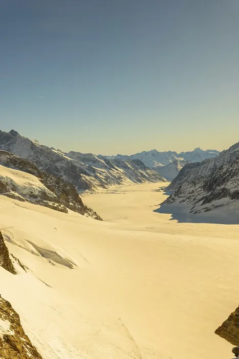 Framed Print : Beautiful Aletsch Glacier in a Sunny Winter Day with Snowcapped Mountain with Sunlight in Jungfraujoch in Berner Framed Print : Beautiful Aletsch Glacier in a Sunny Winter Day with Snowcapped Mountain with Sunlight in Jungfraujoch in Berner