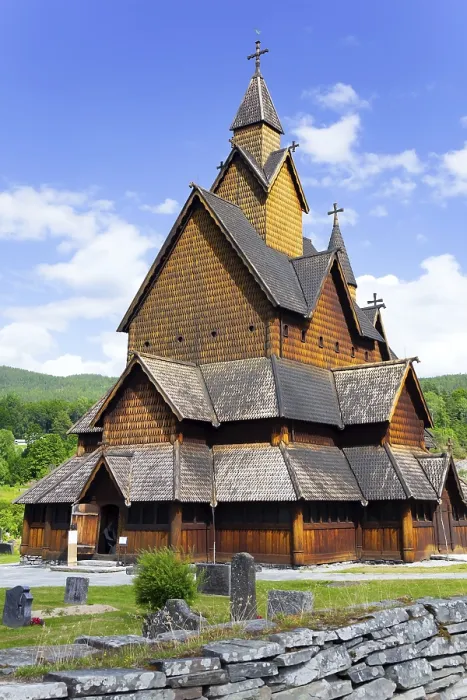 Framed Print : The beautiful church in Norway in Heddal