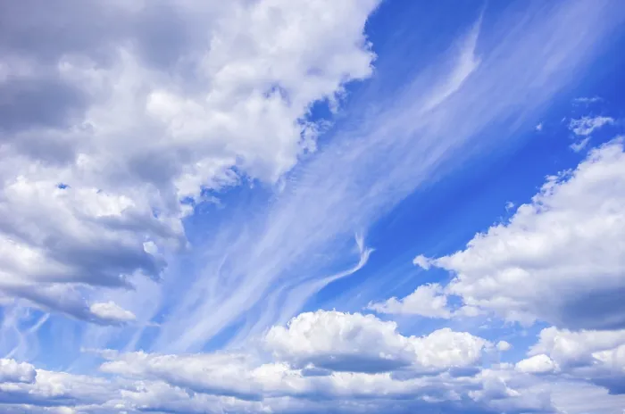 Framed Print : Beautiful cloud formations under a bright blue sky Framed Print : Beautiful cloud formations under a bright blue sky