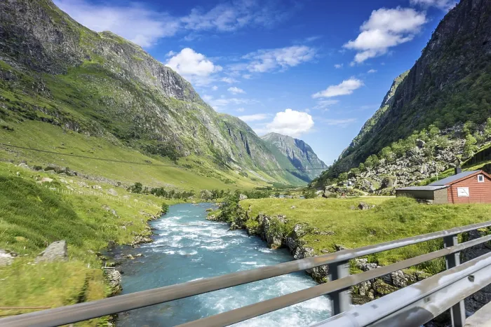 Framed Print : Beautiful landscape in Norway with Summer weather and sunshine Framed Print : Beautiful landscape in Norway with Summer weather and sunshine