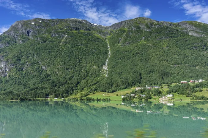 Framed Print : Beautiful landscape in Norway with Summer weather and sunshine Framed Print : Beautiful landscape in Norway with Summer weather and sunshine