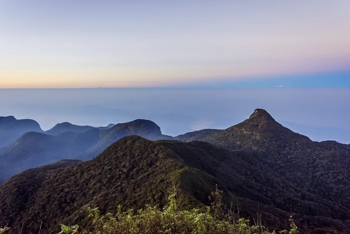 Framed Print : Beautiful landscape at sunrise viewed from Adams peak
