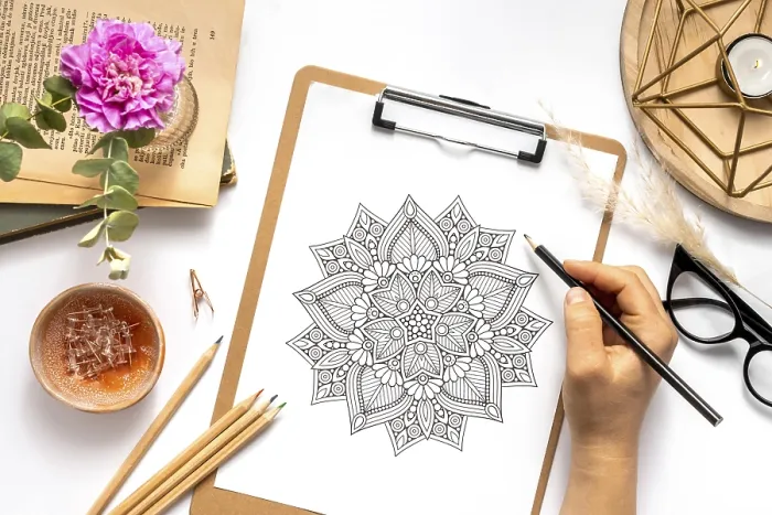 Framed Print : Beautiful mandala design concept