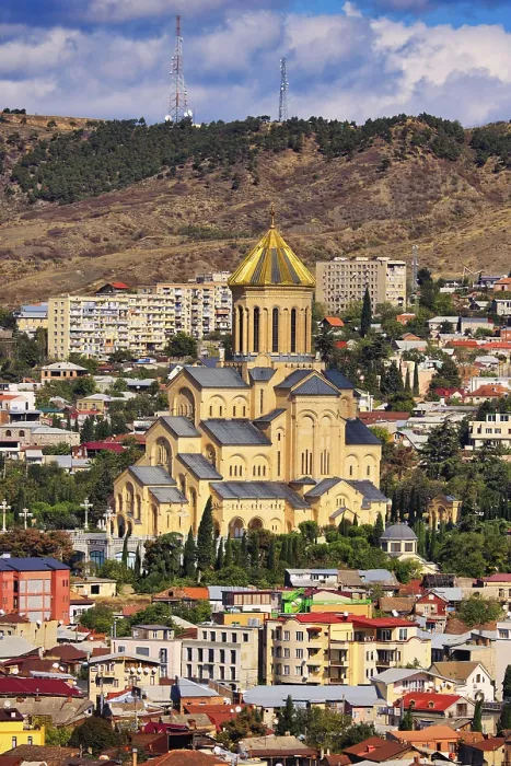 Framed Print : The beautiful Sameba Trinity Church (Trinity Cathedral) in the Town of Tbilisi