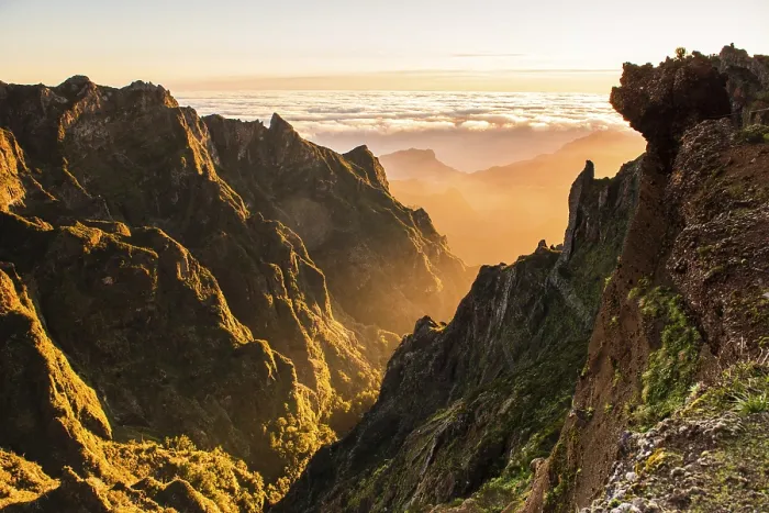 Framed Print : Beautiful sunrise in Madeira highest mountains range Framed Print : Beautiful sunrise in Madeira highest mountains range