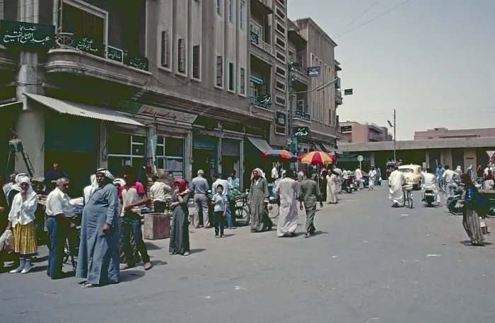 Framed Print : Bedouin market, Deir ez-Zor, Syria, May 1987, vintage, retro, old, historical, Asia