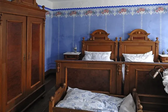 Framed Print : Bedroom, 1935, teachers flat in the schoolhouse