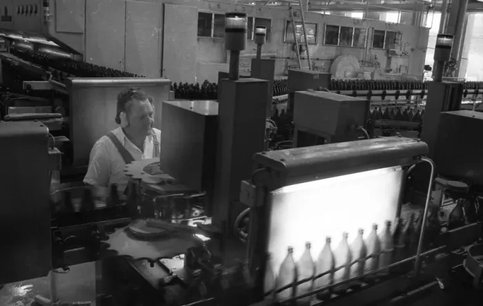 Framed Print : Beer production at the Dortmunder Aktien-Brauerei (DAB) on 29