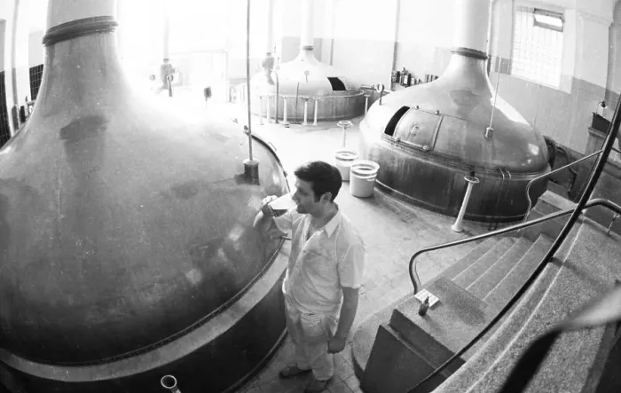 Framed Print : Beer production at the Dortmunder Aktien-Brauerei (DAB) on 29