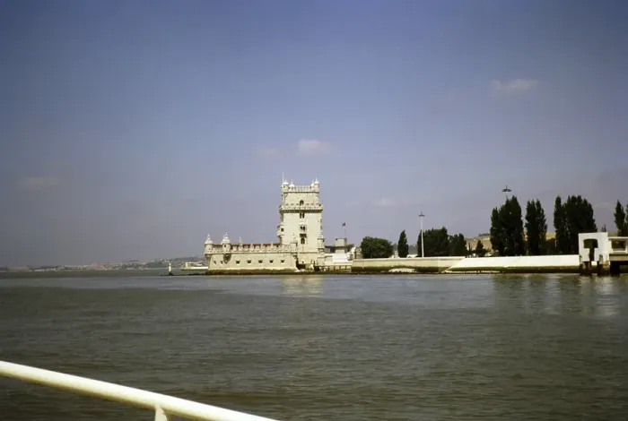 Framed Print : Belem Tower, the Tower of Saint Vincent, from boat on River Tagus, Lisbon, Portugal, Europe 1965, Europe