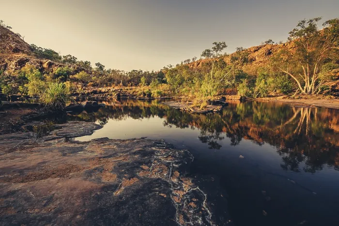 Framed Print : Bell Gorge, The Kimberleys, sunrise in the outback