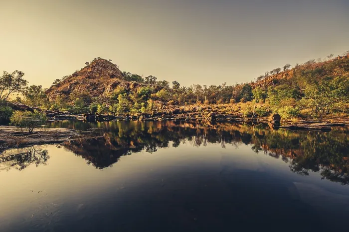Framed Print : Bell Gorge, The Kimberleys, sunrise in the outback