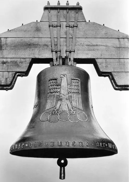Framed Print : Bell at Olympic Stadium, historical image