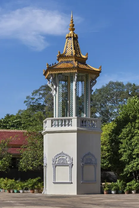 Framed Print : Bell tower next to the Silver Pagoda