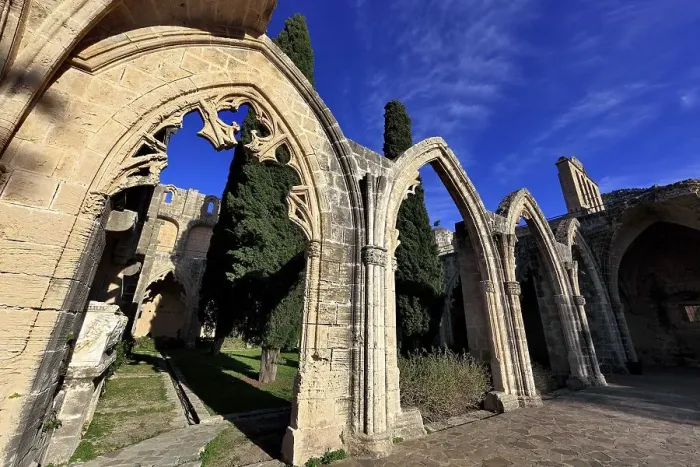 Framed Print : Bellapais Abbey, Beylerbeyi, parts of a Gothic monastery ruin