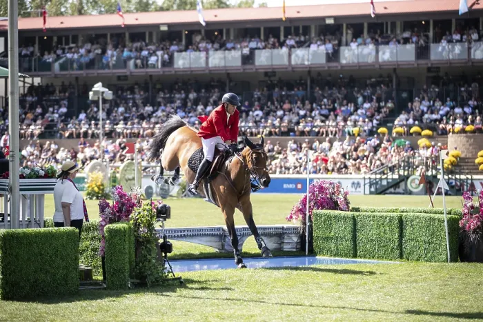 Framed Print : Ben Asselin of Canada and riding Luikan Q compete in the first round of the 1