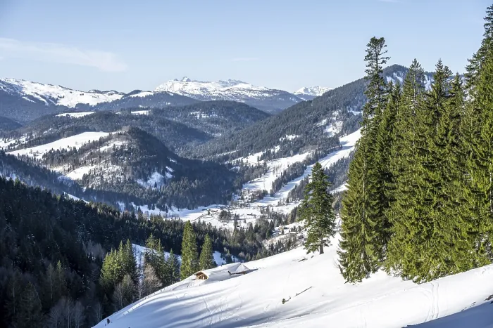Framed Print : Berge im Winter, Aufstieg zum Sonntagshorn