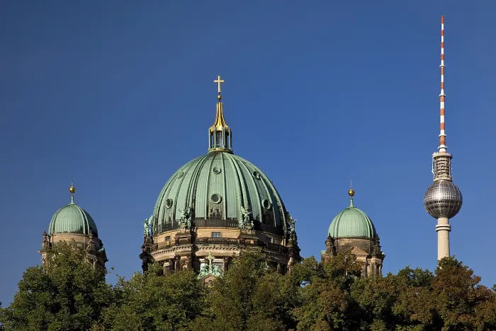 Framed Print : Berlin Cathedral and TV Tower, Mitte